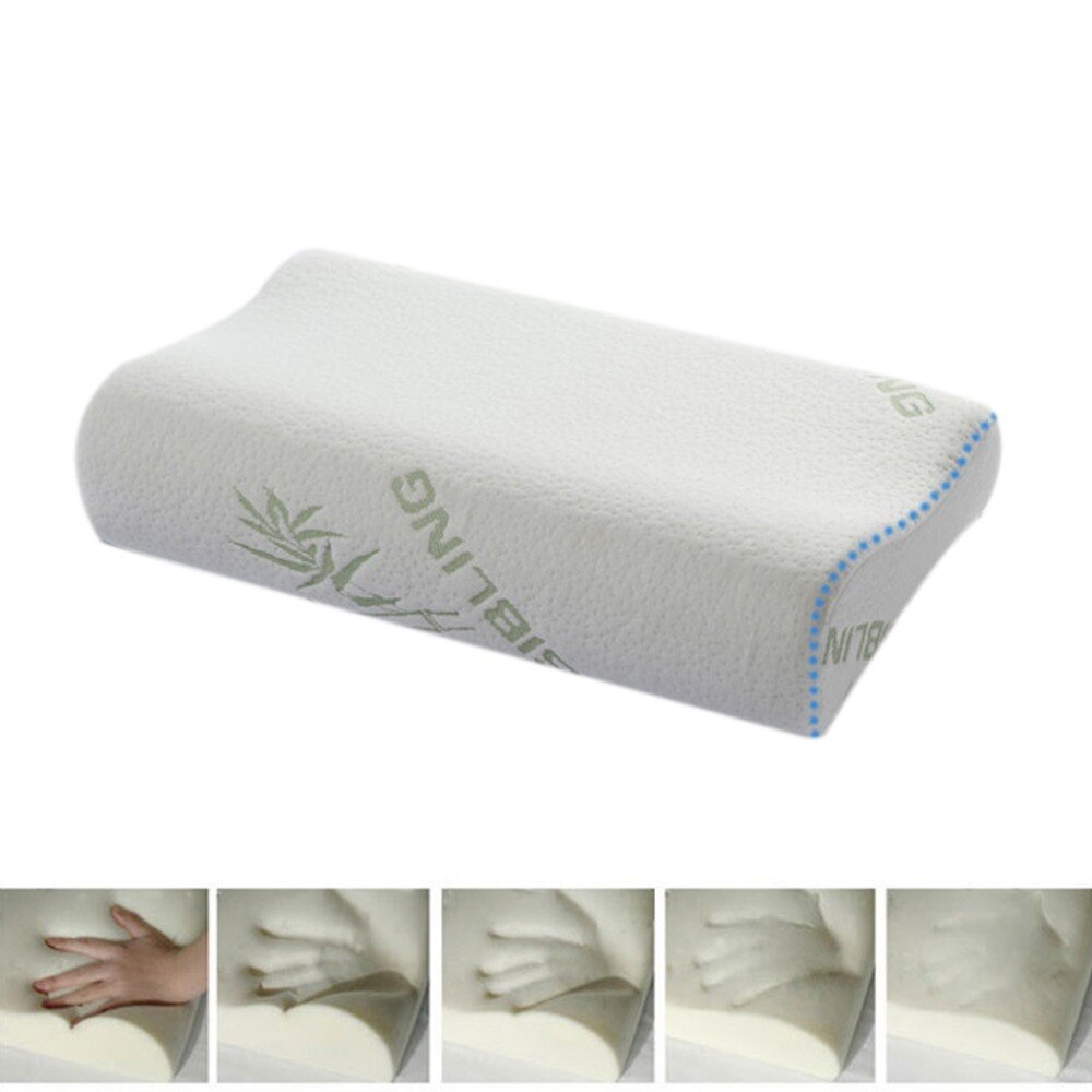 Almohada Ortopédica de Bambú para Dormir, Cojín Transversal de Espuma Viscoelástica, Cervical