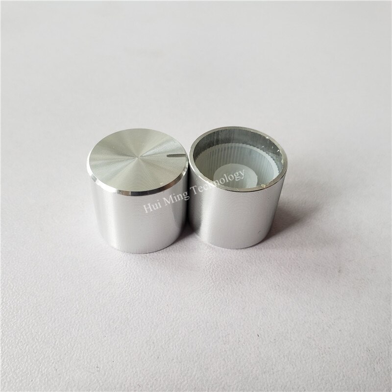 10Pcs Aluminium Kunststof Knop Potentiometer Knop 19*17*6Mm Chassis Volume Knop Switch Cap Plum Handvat knop Voor Hi-Fi Versterker: Zilver