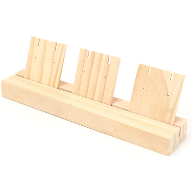Hout Oorbellen Sieraden Hanger Organizer Houder Sieraden Rack Hanger Opslag Display Stand Gaten Houten Basis Voor Home Shop Decor