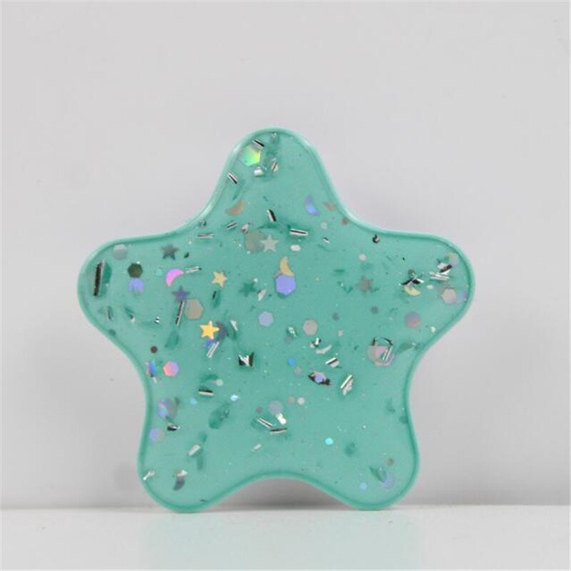 Star Glitter Expanding Stand Grip Mount Phone Socket Fold Mobile Smartphones Pocket Desktop Bracket Phone Stand Holder: Green