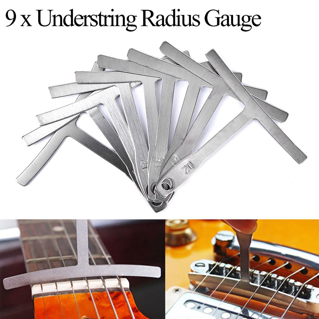 Guitar Luthier Tools Set Including 9 Pcs Understring Radius Gauge Luthier Tools