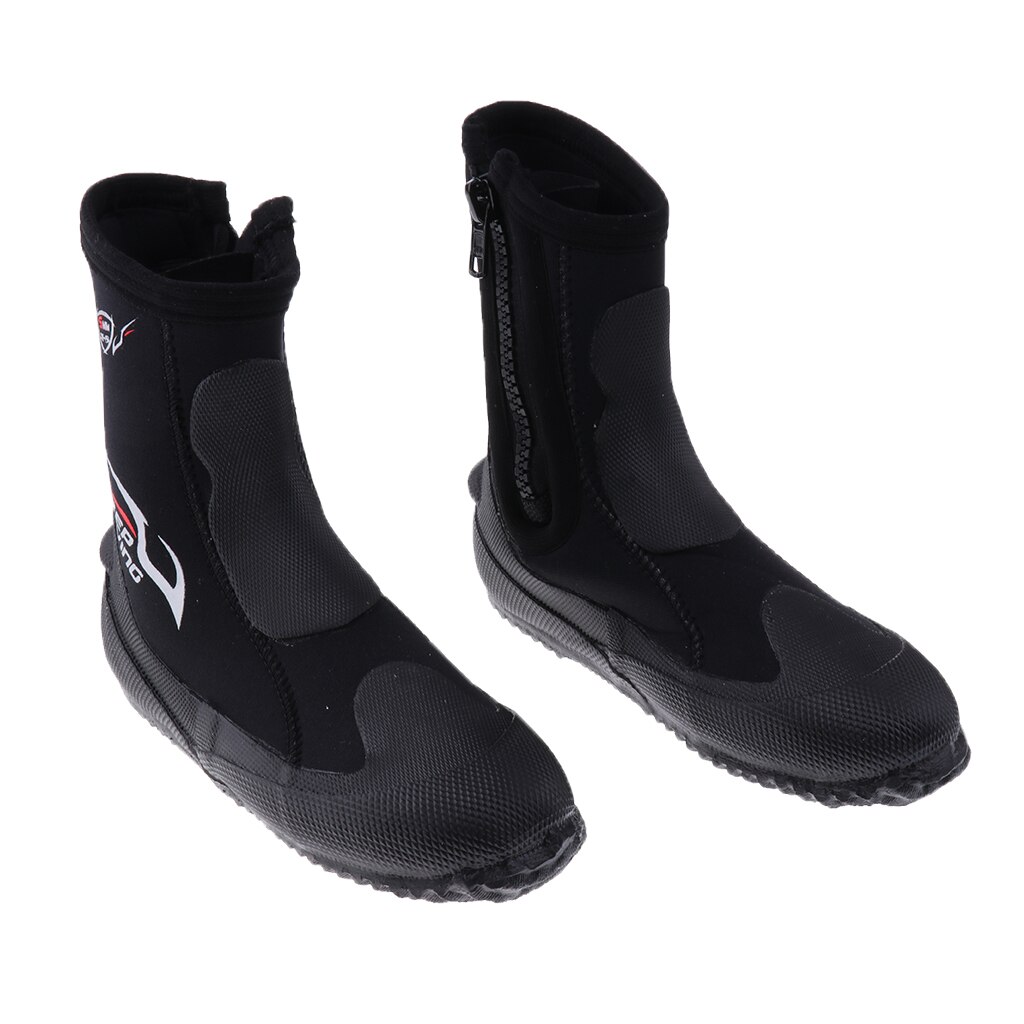 Botas de neopreno con cremallera para buceo, surf, kayak, navegación, 5mm