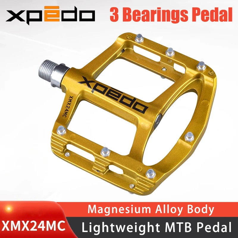 XPEDO XMX24MC Pedal de bicicleta de magnesio 2 rodamientos de cartucho husillo cr-mo pedales de bicicleta de carretera MTB piezas de ciclismo ultraligeras Wellgo