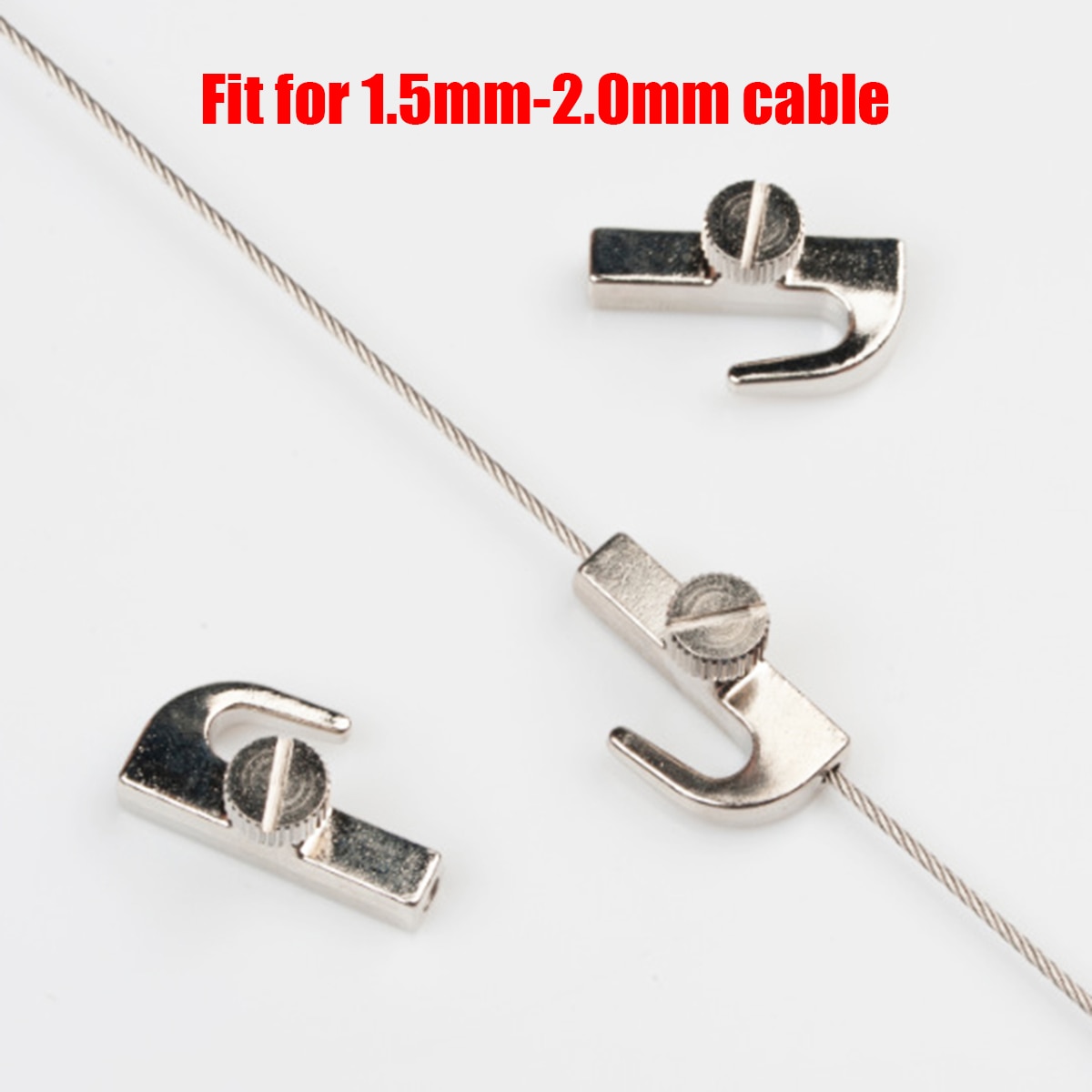 10pcs Zinc Alloy Picture Hanging System Hangers Adjustable Self-locking Fastener Photo Screw Hooks for 1.5-2mm Cable