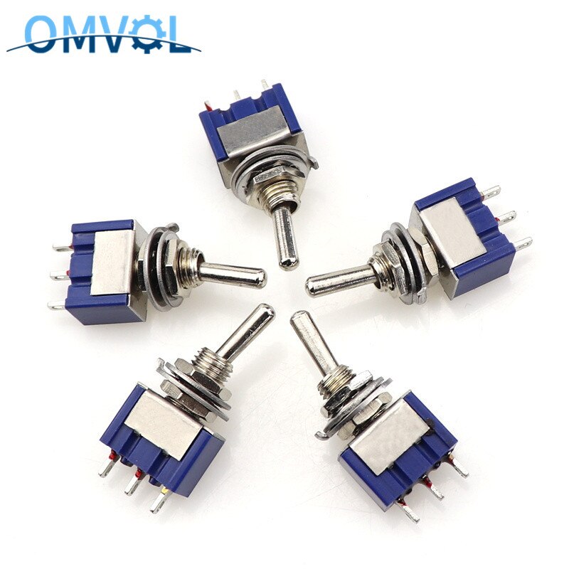 5pcs Mini MTS-102 3-Pin SPDT ON-ON 6A 125VAC Miniatuur Tuimelschakelaars