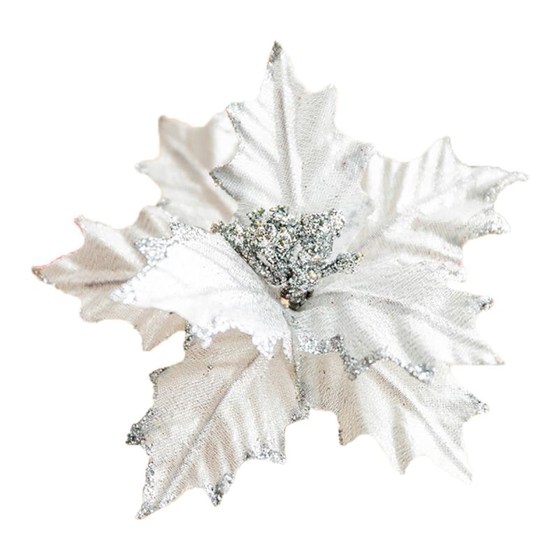 · Pc Glitter Kerst Bloem Decor Realistische Kunstmatige Bloem Xmas Boom Accessoires Feestartikelen Fotografie Props: 2