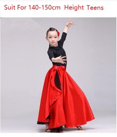 Lady Spaans Dansen Rok Meisjes Kleuterschool Prestaties Pak Vrouwelijke Spaans Stierenvechter Jurk Stierengevecht Kostuum D-0730: Redteens / 180