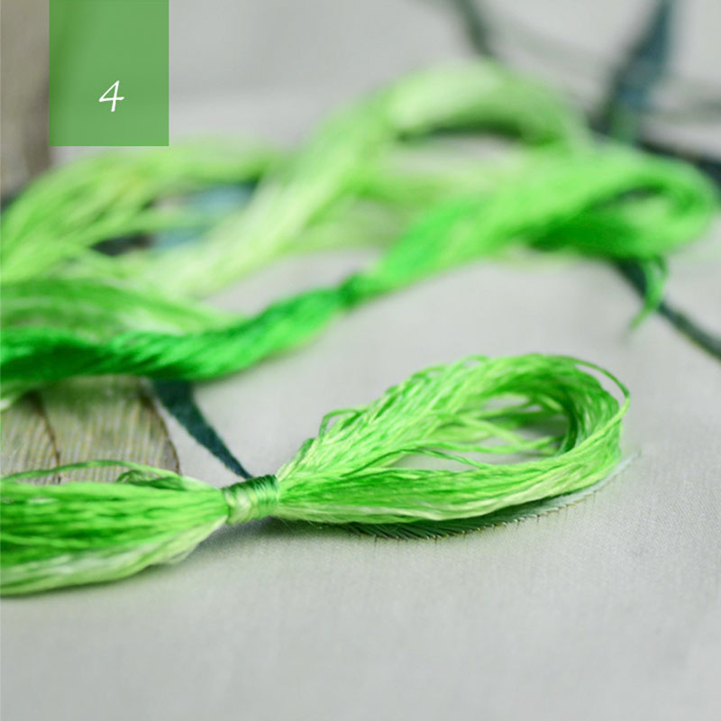 gradient 100% silk embroidery Suzhou embroidery thread silk hand embroidery 14 colors 20meters/ pcs: 4