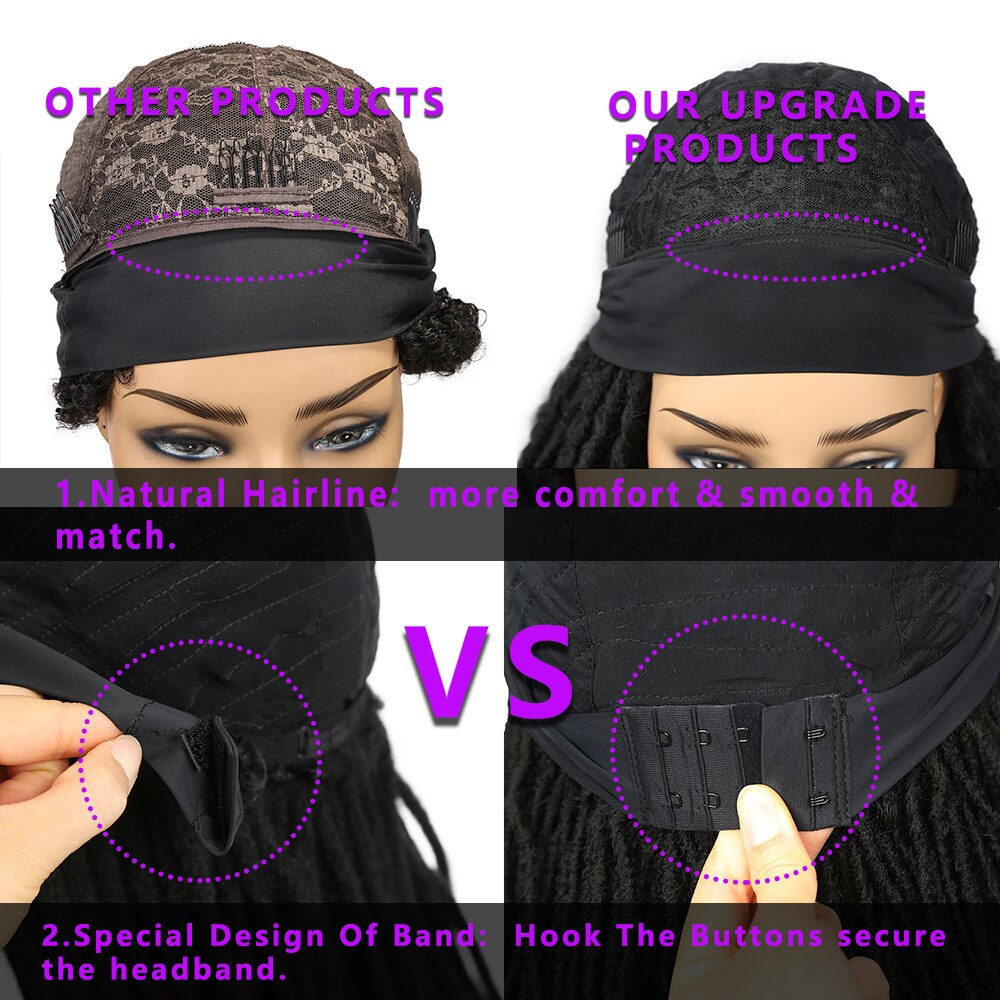 Fave – Perruque Dreadlocks Synthétiques pour Femme Noire et Blanche, Perruques de Tresses, Déesse, Fausses Dreads, Postiche Bouclé, Tresse Libre, Cheveu Tressé
