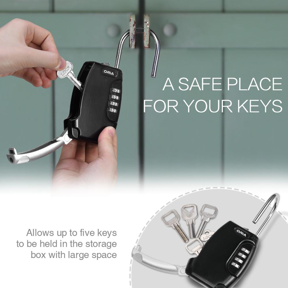 Home Lock Box 4 Digit Combination Keys Locks Wall Mounted Key Safe Storage Outdoor Waterproof Key Box