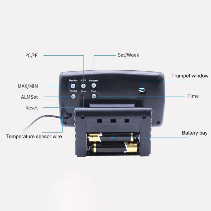 Car Led Thermometer Time Electronic Clock Watch Car Night Light Clock Temperature Display Car Interior Products Luminous Auto Ac