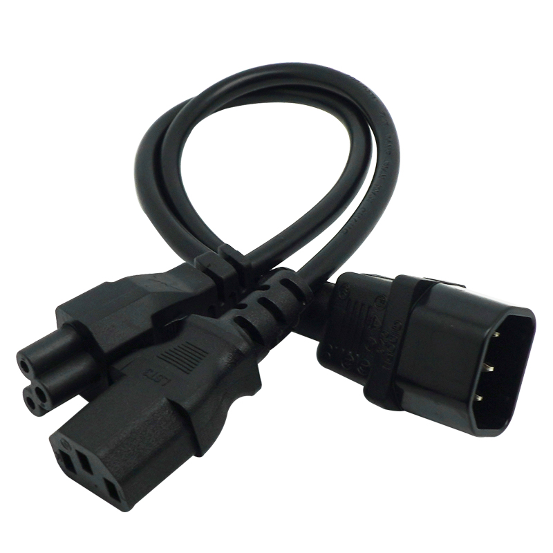 Cable de alimentación divisor de 30cm para PC, escáner e impresora, IEC320 C14 a IEC320 C13 + C5 Y