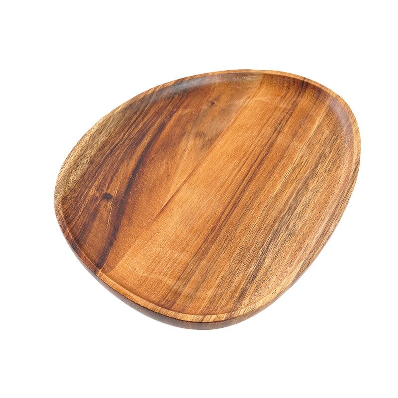 Japanese Natural Wood Plate Food Dessert Bread Serving Platter Fruit Breakfast Dishes Tray Sushi Salad Dinnerware Plate Stand