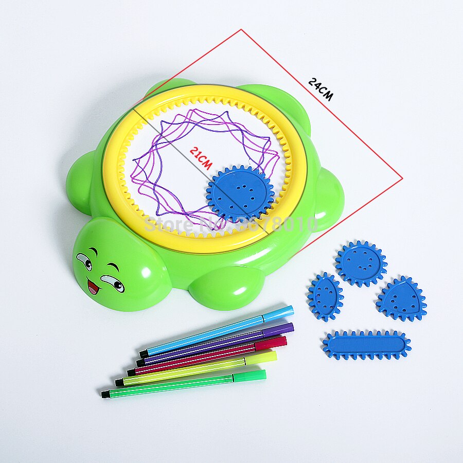 Tortue spin'N spirale doodler filature surface de dessin avec plaisir, spirale concepteur spirographe ensemble éducatif dessin jouets pour enfant
