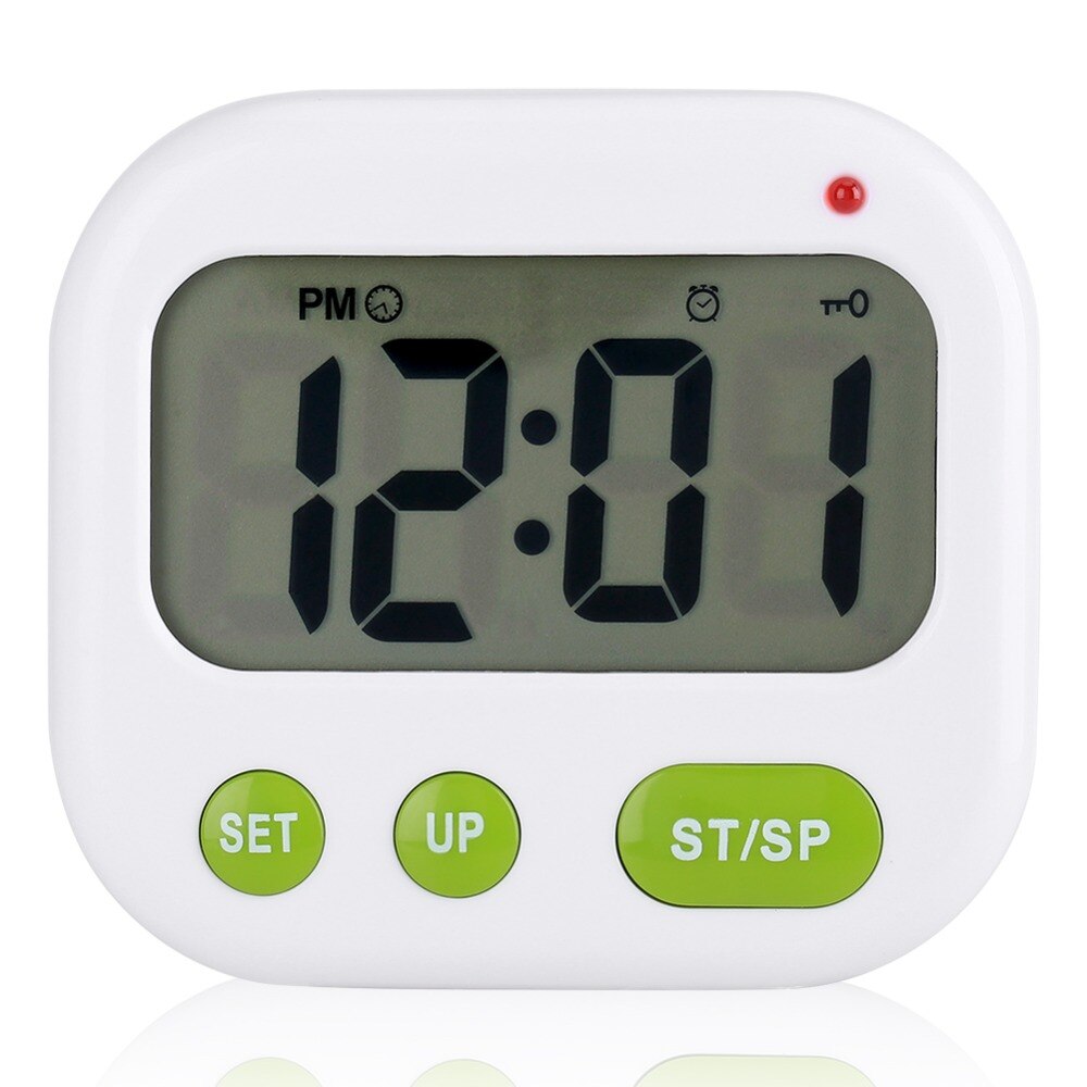 12 / 24H Music/Vibration Digital LCD Alarm Clock Electronic Kitchen Timer with Backlight