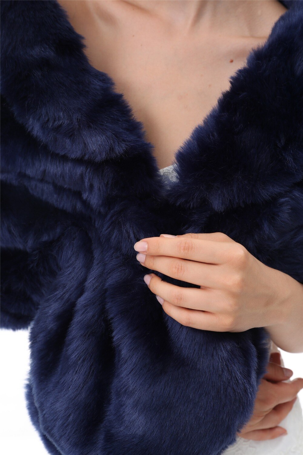 Navy Winter Vrouwen Bolero Elegante Trouwjurk Jas Wraps Bridal Jacket