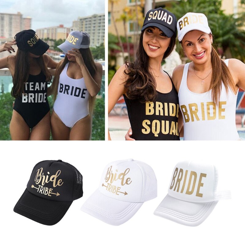 brud stamme snapback trucker mesh hatt måke bokstaver pil bryllup baseball lokk