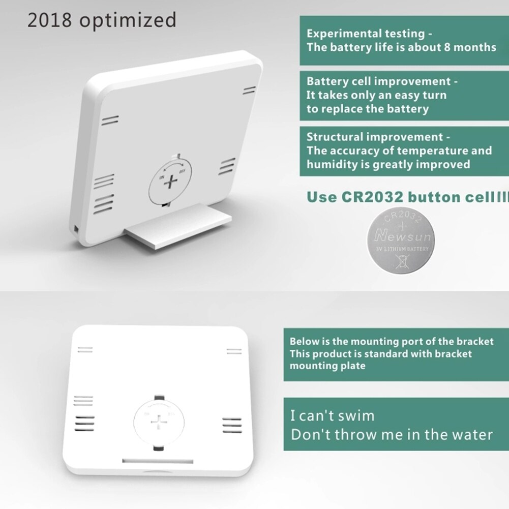 3.2inch LCD Screen Display Digital Thermometer Ultra Thin Hygrometer Automatic Electronic Humidity Monitor Alarm Clock