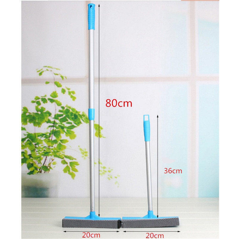 1pc Glass Window Cleaner 2-in-1 Cleanning Brush Wiper Adjustable Long Handle Bathroom Wall Cleaner Brush