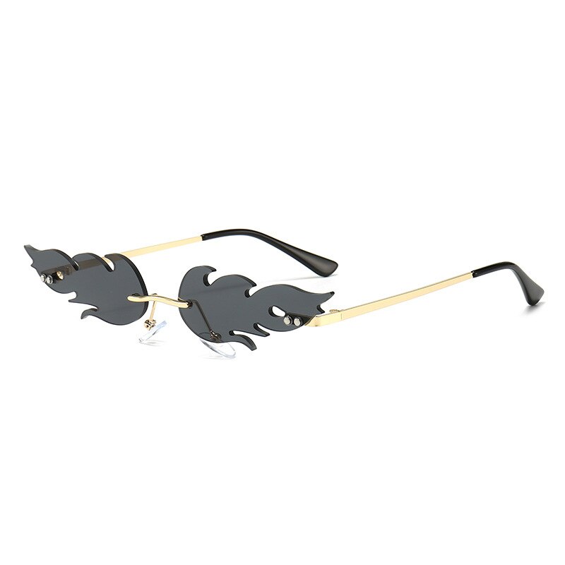 Kvinder kantløse bølge solbriller luksus metal nuancer vintage kvinder spejl briller  uv400 brand flamme solbriller