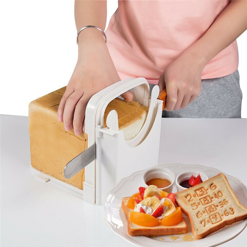 Portable Bread Slicer Toast Cutter With Cutting Guide Sandwich Maker Slicing Machine Bread Cutter Loaf Toast Slicer Kitchen Tool