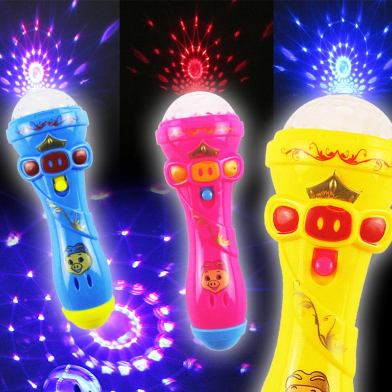 Luminour Microphone Singing Toys Flashing Lighting Starling Music Stick Kids Toy Bling Colorful Children Toy