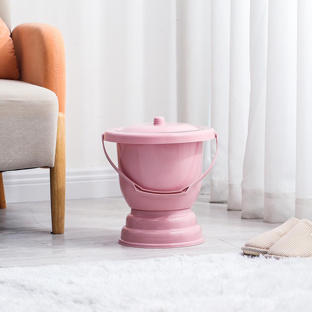 Mini Pot à uriner avec couvercle, portable, anti-éclaboussures, pour chambre à coucher, pour enfant, adulte, femme enceinte: 28x27cm Pink