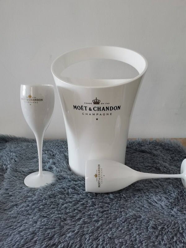 Glas champagner Cocktail plasticwine schrank galvanik kunststoff wein glas weiß acryl champagner eimer 2Tassen1 eis eimer: 37