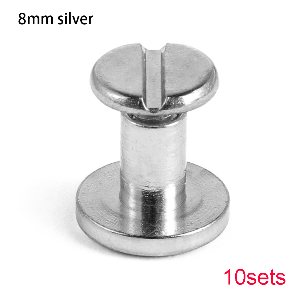 20Pcs Schraube Nagel Nieten Für Leder Handwerk Gürtel Feste Messing Nagel Nieten Schrauben Tuch Taste Dekoration Nagel DIY sammelalbum: silver 8mm