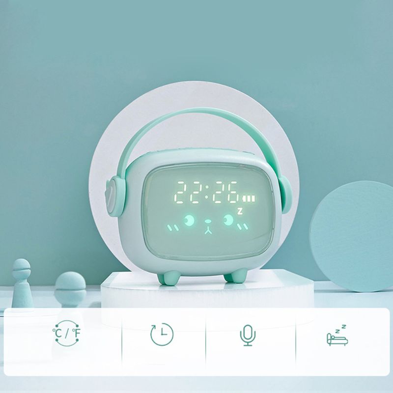 Børn søde digitale vækkeur med natlysbord vækkeure ure boligindretning julefødselsdag