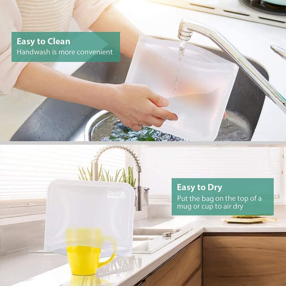 5-12 szt. Świeże torby robić przechowywania matowe pojemnik silikonowy na żywnosć worek szczelny szczyt owoce na przekąnarty pojemniki na domowy lodówka