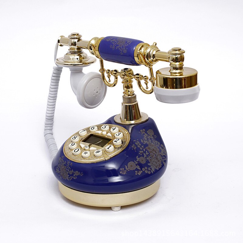 Antieke vintage stijl knop keramische telefoon draaischijf bureau telefoon woondecoratie rode antieke vintage vaste telefoon antieke keramische