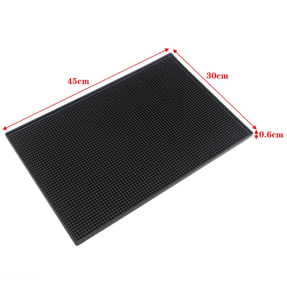 1 stuk antislip rubberen barmat pvc onderzetter zwarte keuken placemat rechthoek waterdicht bier whisky bar accessoires: 3045 cm