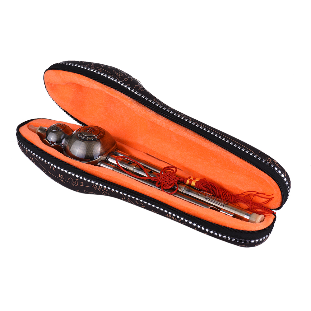 precioso Metal alambre dibujo Hulusi calabaza Cucurbit flauta instrumento étnico clave de C Material de aluminio para principiantes