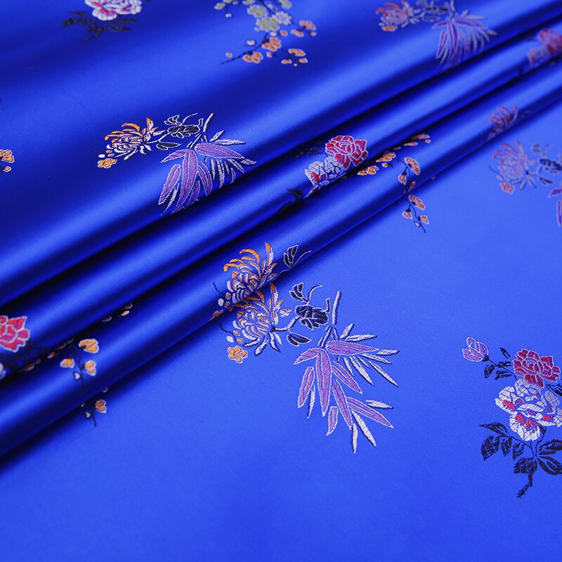Tissu à fleurs de , brocart de soie, matériel de couture pour robes/vêtements, bricolage