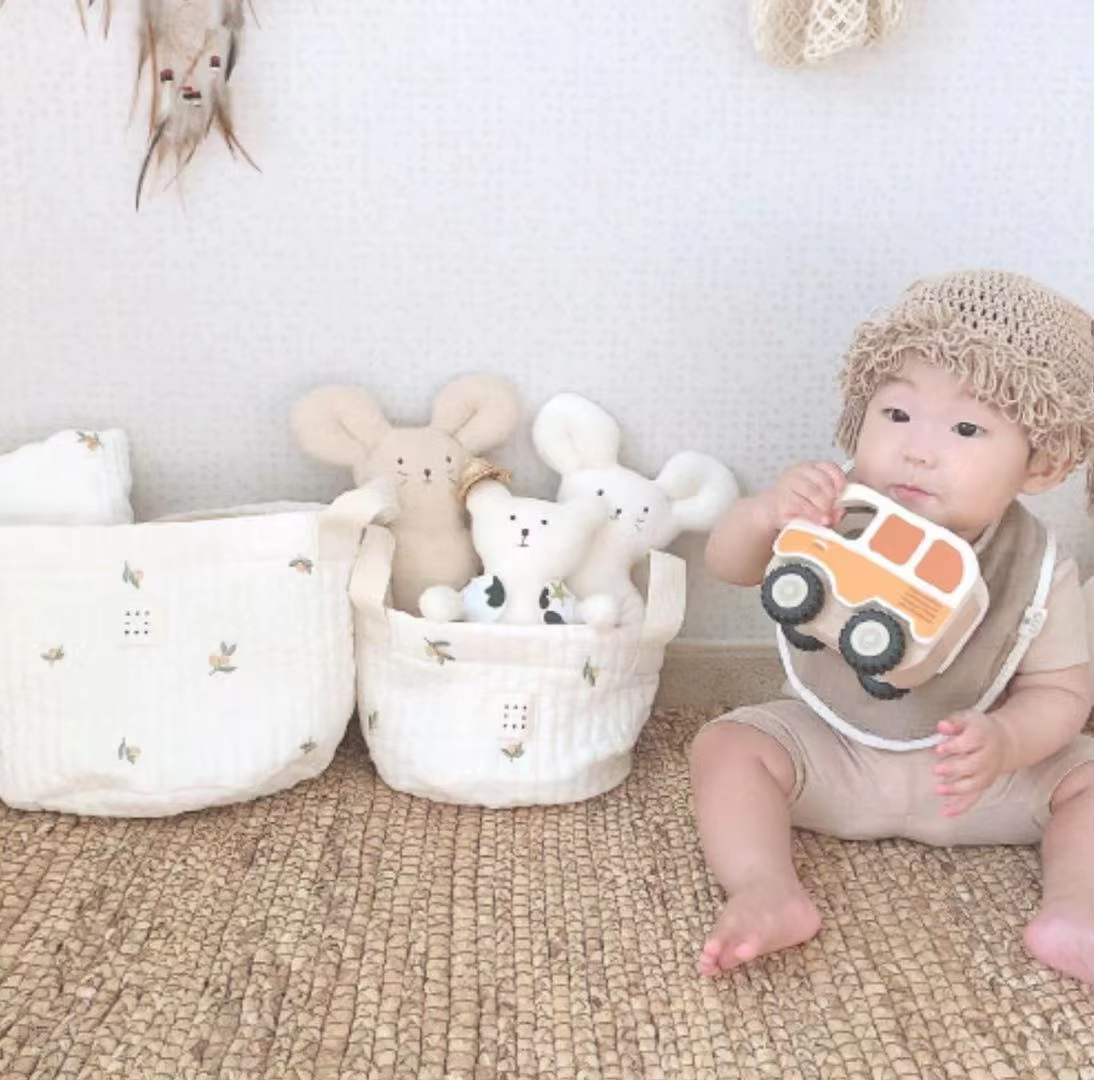 Speelgoed opbergtas Babytassen Beer Borduren Luiertas Caddy Luierkar Opslag Mummie Moederschapstas voor pasgeboren luiers Speelgoed