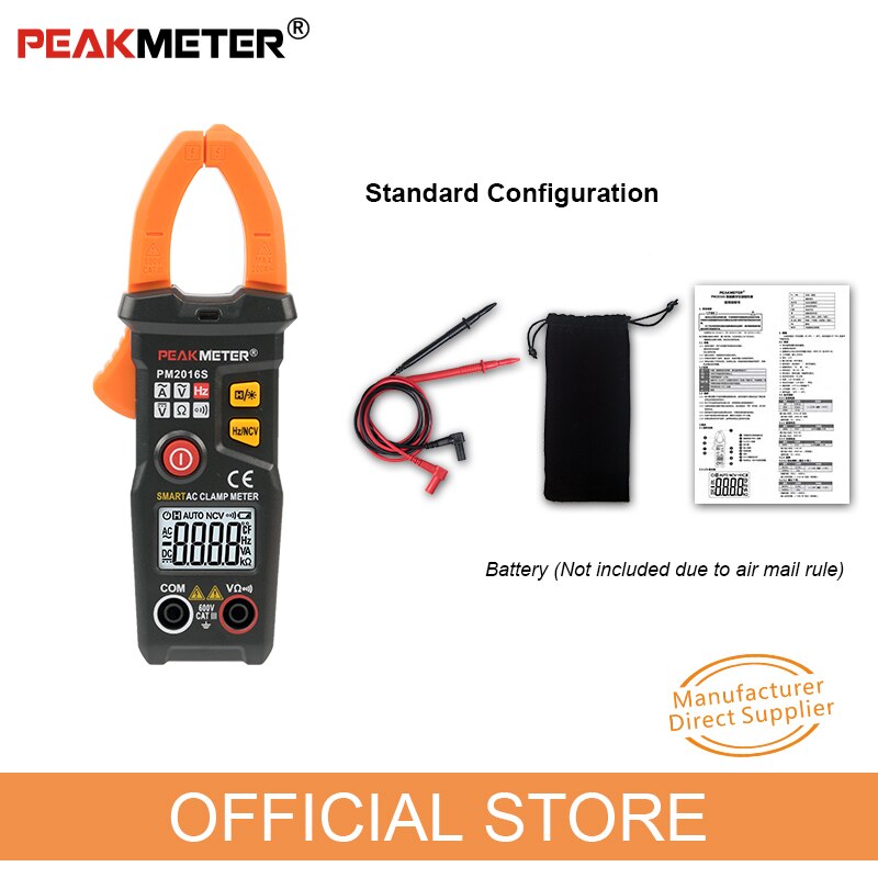 PEAKMETER PM2016S PM2016A Automatic Intelligent Digital Clamp Meter Multimeter Ammeter High Precision Anti-burning Clamp Meter