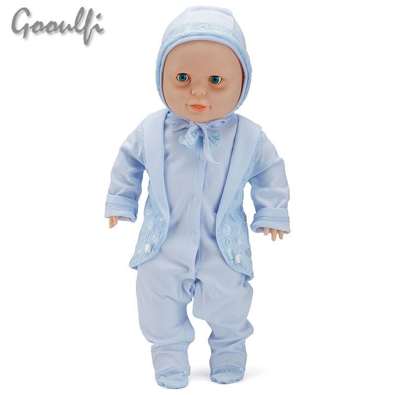 Gooulfi Baby-Karosserie 3-6 Monate Baumwolle Taufe setzt Baby-Karosserie lang Ärmel Mit Hütte Einfarbig Baby Gesamt Jungen