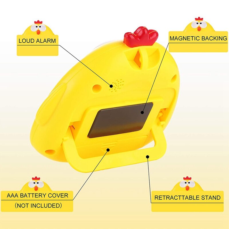 2 Pieces Kitchen Timer Animal Digital Countdown Timer Magnetic Timers LCD Display Timer for Cooking Kids