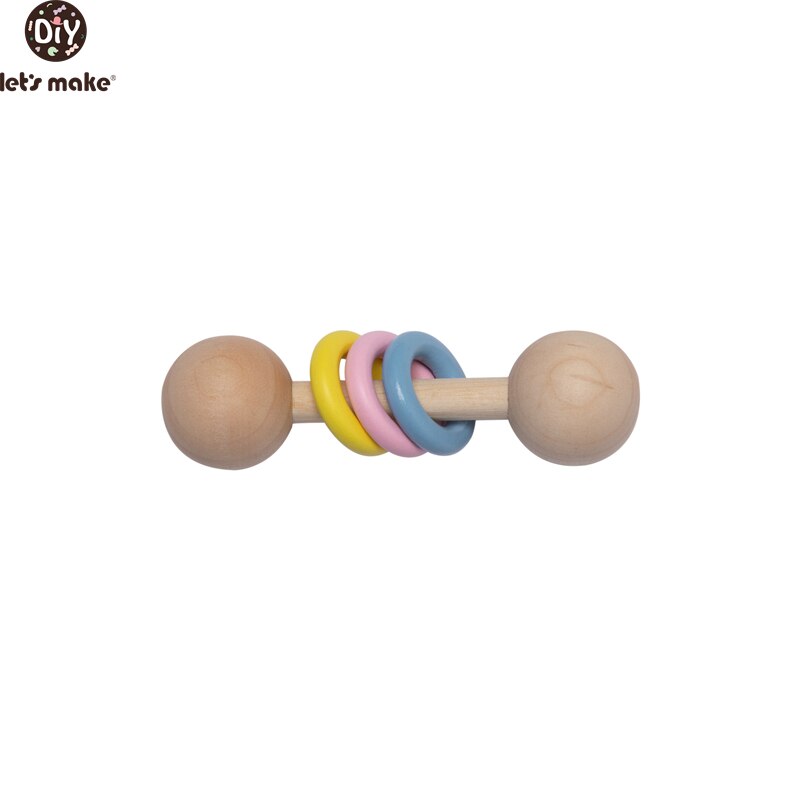 Let's make 5pcs BPA Free Natural Beech Wooden Teething Rings Baby Toys Tiny Rod Baby Shower Montessori Play Gym Rattles: type 6