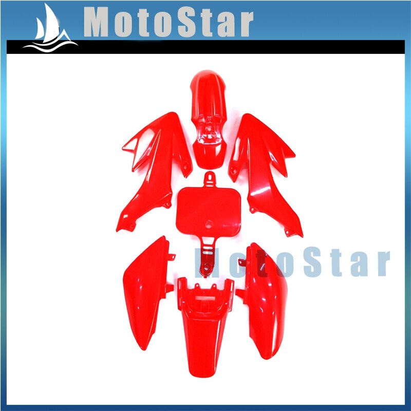 Kits de carrocería de carenado de plástico para 50, 70, 90, 110, 125, 140, 150cc, CRF50, XR50, Piranha SSR, Thumpstar, Stomp, Coolster, Pit Dirt Bike: Red