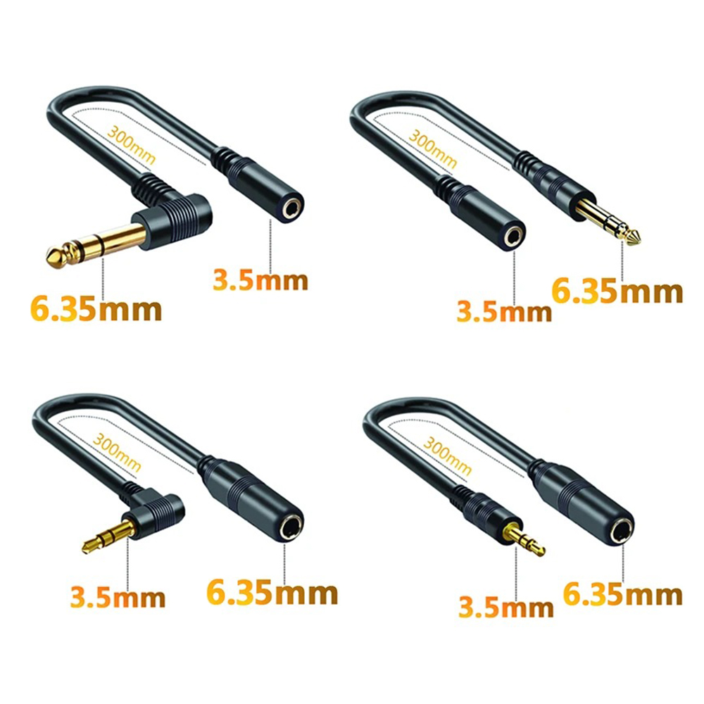 Mono 6.5 naar 3.5 Stereo Jack 1/8 3.5mm Naar 1/4 6.35mm AUX Audio Adapter Kabel voor PC Telefoon MP3 TV Gitaar Versterker Luidspreker Mixer