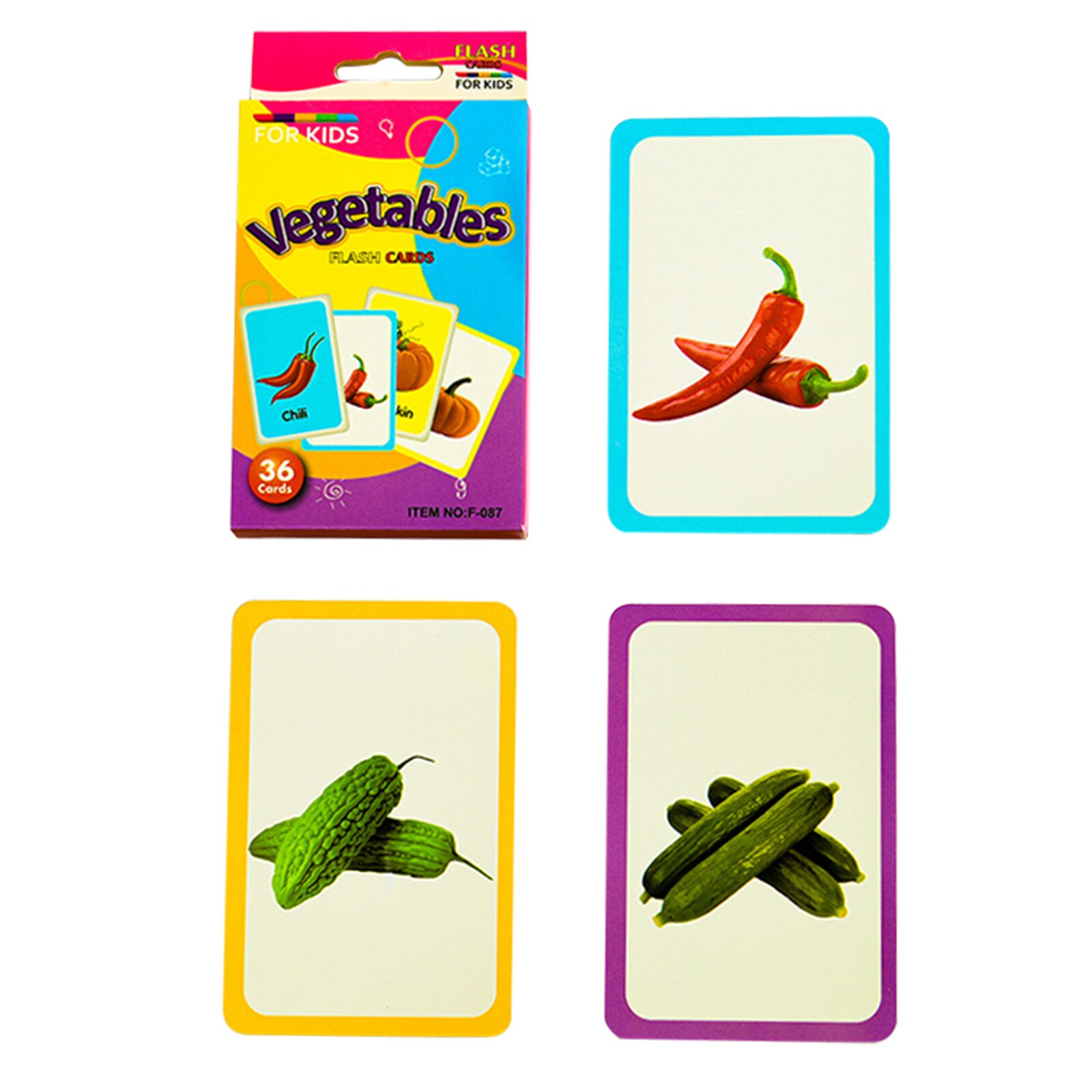 3pc Educational Flashcards For Toddlers Sets Of Fruit Vegetables Necessities Funny Baby Early Education Toy Card Language D9#