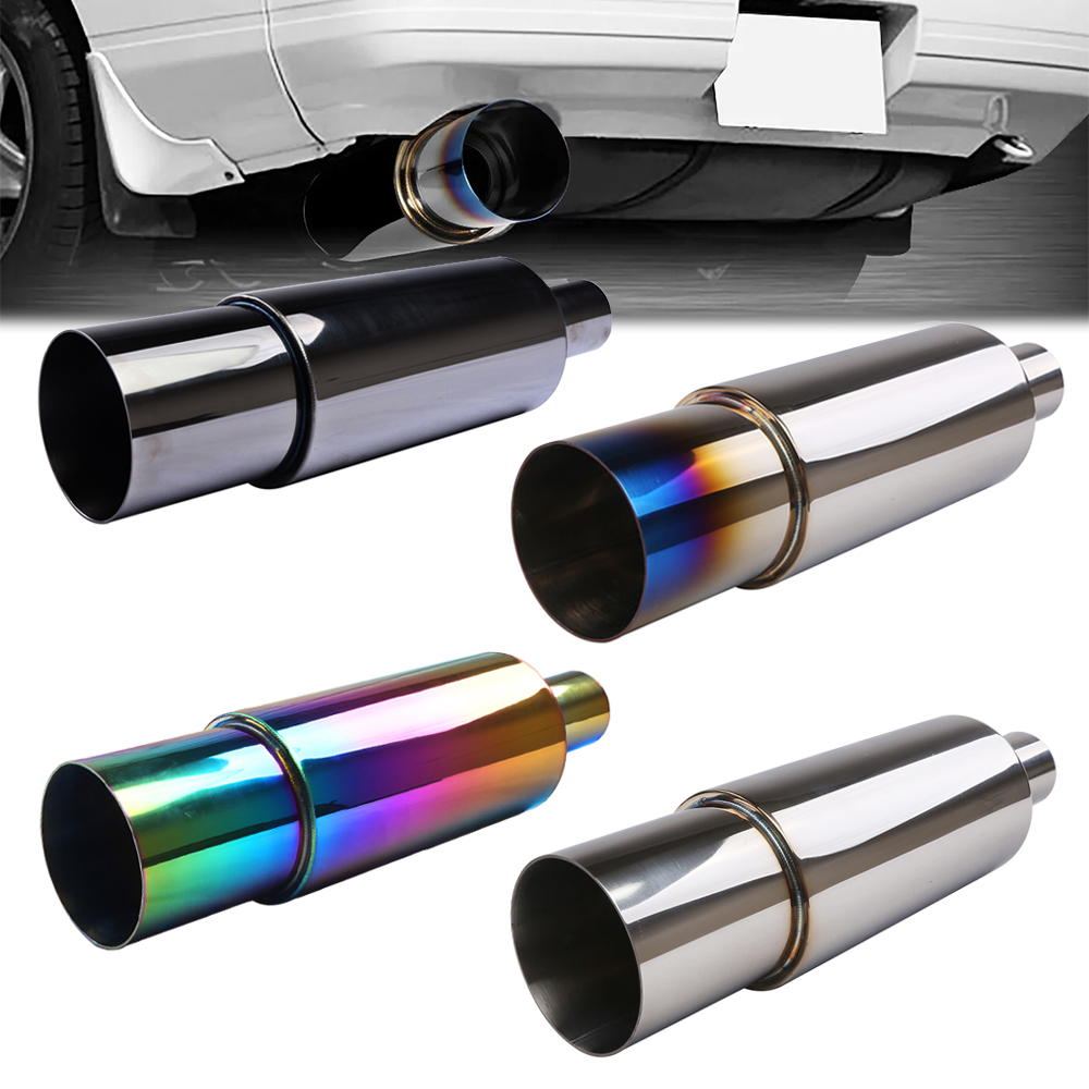Edelstahl-Auspuff-Schalldämpferspitze – 14,8 Zoll Universal-Auto-Auspuffanlage mit Schweißfunktion für Limousinen/LKWs (2 Zoll Einlass 3,5 Zoll Auslass)
