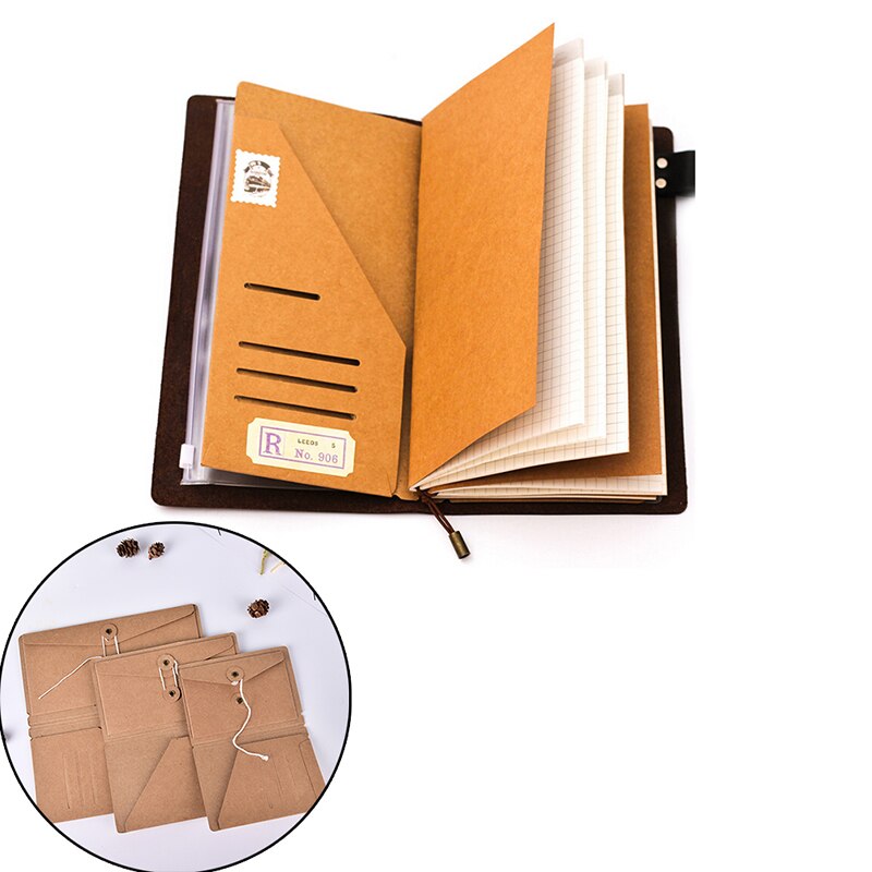 1 Pc Vulmiddel Papieren Traveler 'S Notebook Kraftpapier Visitekaartje Houder Bestandsmap