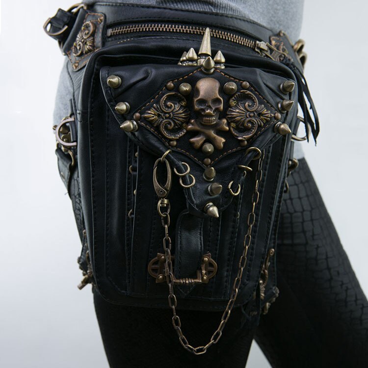 Stoom Punk Motor Tas Enkele Schouder Tas Vrouwen Mobiele Telefoon Taille Zakken Accessoires: Default Title