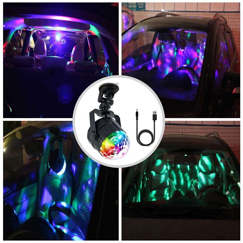 Sound Activated Roterende Disco Ball Party Verlichting Strobe Light 5W Rgb Led Verlichting Voor Auto Kerst Thuis Ktv Bruiloft tonen