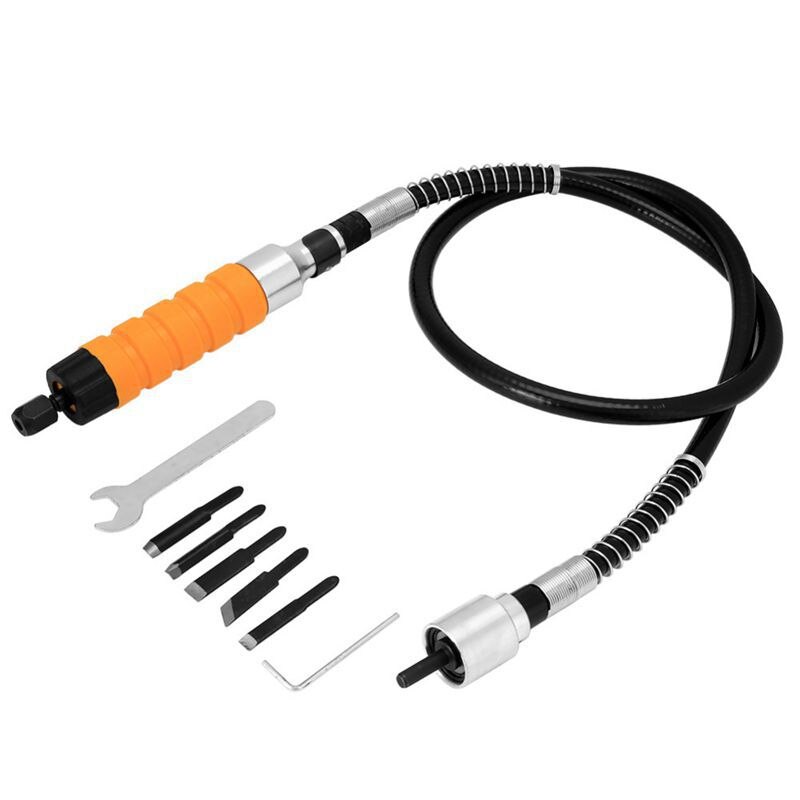 Hand Tools Wood Chisel Carving Tool Set Furniture Wood Carving Tool Electric Chisel+5 Carving Tips Wrench Flexible Flex Shaft