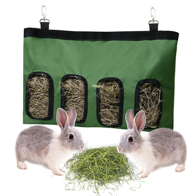 Alimentador de conejillo de indias y conejo Para mascotas, Bolsa de heno colgante, Bolsa pequeña, suministros Para mascotas, Bolsa Para Premios: Green L