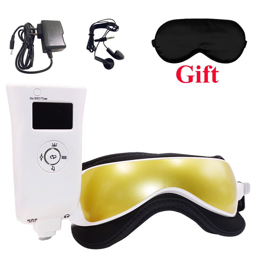 Elektrische Eye Massager Trillingen Slaapmasker Oogbescherming Ver Infrarood Bril Met Muziek Gezondheid En Schoonheid Anti Rimpel: Gold